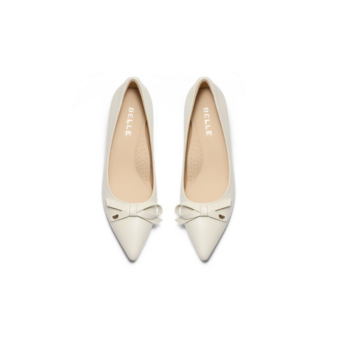 百丽气质高跟单鞋女2025秋新真皮尖头通勤浅口单鞋B2803CQ5