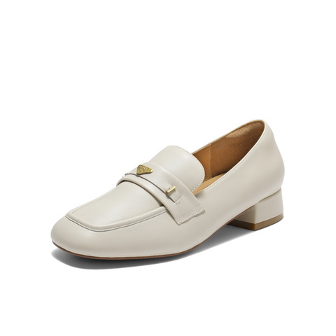 百丽气质通勤乐福鞋女2025秋新真皮舒适质感单鞋B2846CM5