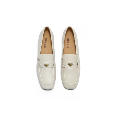 百丽气质通勤乐福鞋女2025秋新真皮舒适质感单鞋B2846CM5