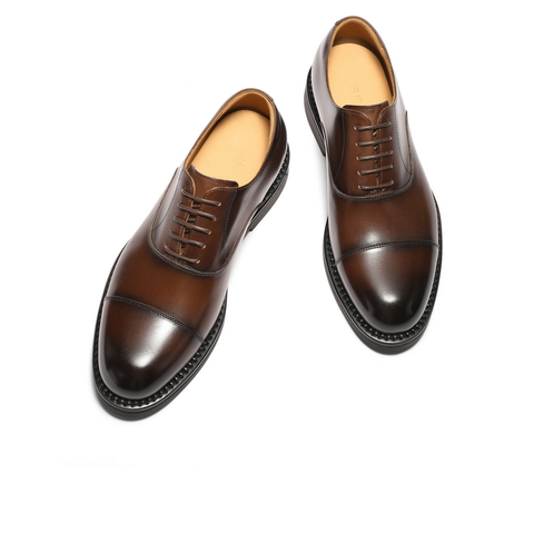 百丽三接头牛津鞋男2025新款秋牛皮革英伦风商务正装皮鞋A2126CM5