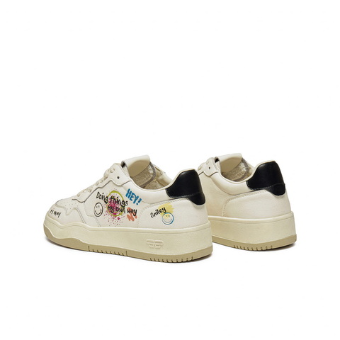 百丽SMILEY联名涂鸦小白鞋女2025秋新商场同款百搭休闲鞋E6Y1DCM5