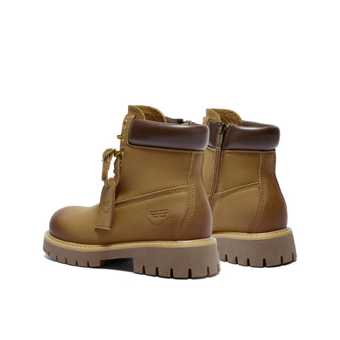 百丽时尚舒适工装靴女2025冬新商场同款复古休闲短靴B9S1DDD5