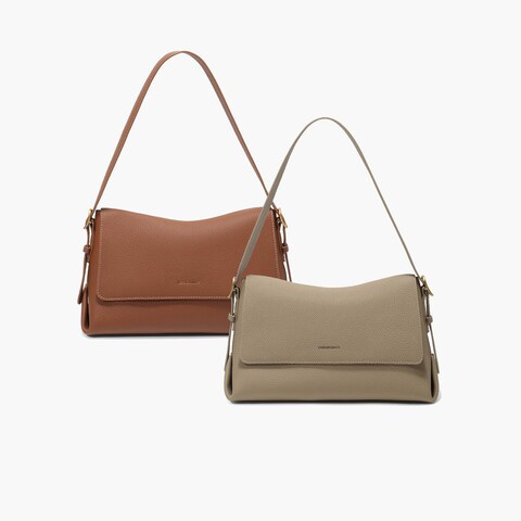 百丽包包女2025新商场同款牛皮质感通勤单肩斜挎小方包M8605DX5