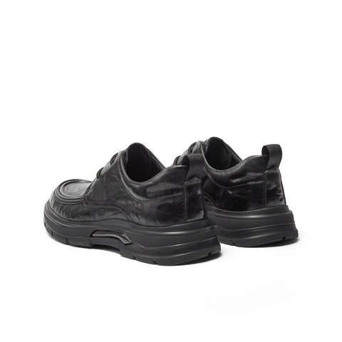 百丽通勤商务皮鞋男2025新款冬季商场同款褶皱牛皮休闲鞋8VT01DM5