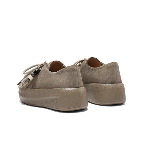 百丽复古流苏穿珠勃肯鞋女2025秋新舒适柔软厚底休闲鞋B2856CM5