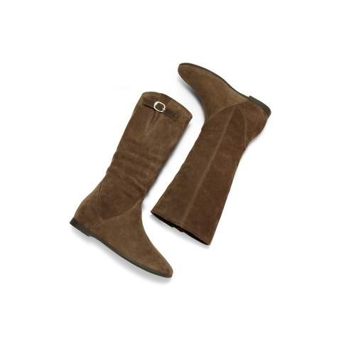 百丽复古简约西部靴女2025冬新商场同款内增高高筒靴E5Y1DDG5