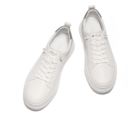 百丽时尚百搭小白鞋男2025新款秋商场同款免系带休闲板鞋8XD01CM5