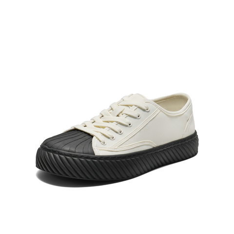 百丽贝壳头休闲帆布鞋男鞋2025新款秋季时尚潮搭简约板鞋A2147CM5