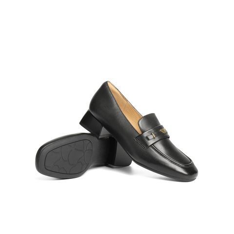 百丽气质通勤乐福鞋女2025秋新真皮舒适质感单鞋B2846CM5