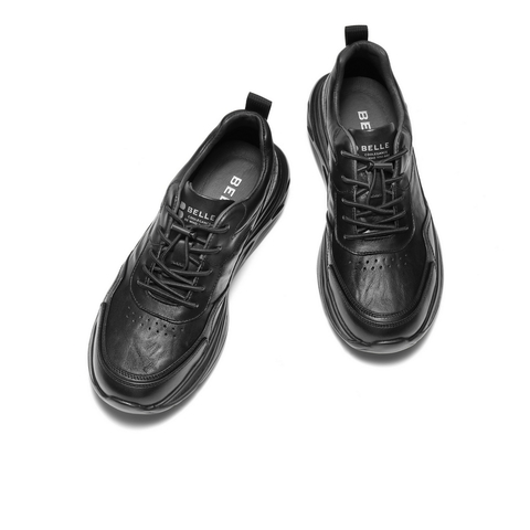 百丽厚底增高健步鞋男2025新秋商场同款牛皮革休闲运动鞋8XC01CM5