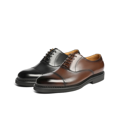 百丽三接头牛津鞋男2025新款秋牛皮革英伦风商务正装皮鞋A2126CM5