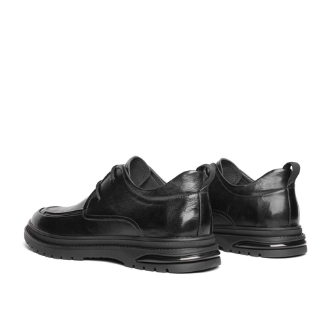 百丽通勤商务鞋男士2025秋季新款牛皮革褶皱低帮休闲皮鞋A1365CM5