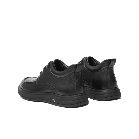 百丽高帮休闲皮鞋男士2025新款冬季牛皮革爸爸鞋商务短靴A2186DD5