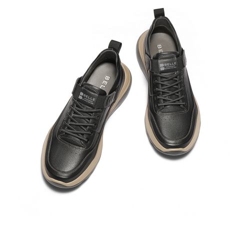 百丽套脚休闲鞋男鞋2025新款冬季商场同款厚底工装鞋加绒8WR01DM5