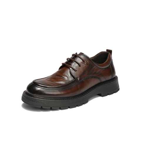 百丽厚底商务鞋男鞋2025新款冬季商场同款牛皮革休闲皮鞋8VU01DM5