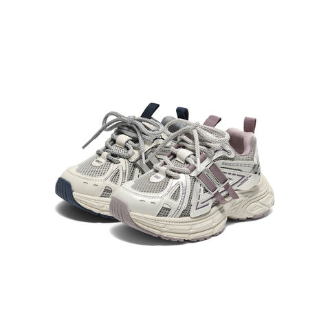 百丽复古撞色老爹鞋女童2025秋新商场同款舒适运动休闲鞋V3102C85