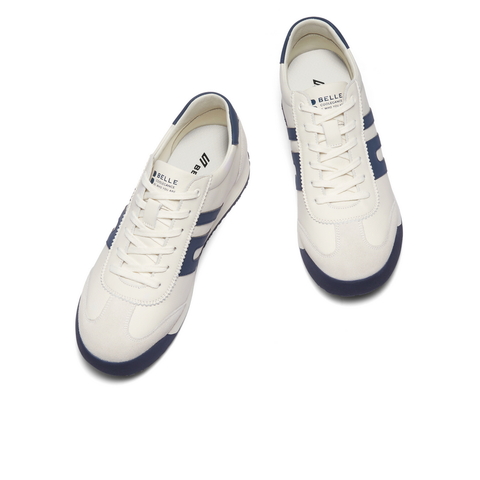 百丽撞色休闲高帮板鞋男2025新冬商场同款阿甘德训鞋加绒8WY01DD5