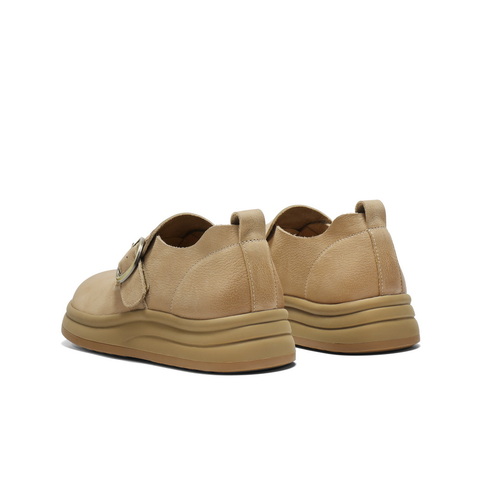 百丽复古擦色勃肯鞋女2025秋新商场同款真皮厚底休闲单鞋E7C1DCM5