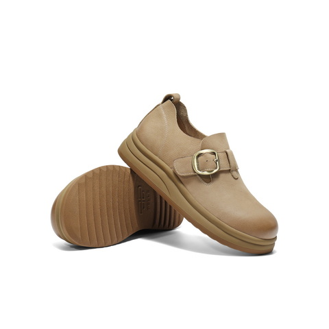 百丽复古擦色勃肯鞋女2025秋新商场同款真皮厚底休闲单鞋E7C1DCM5