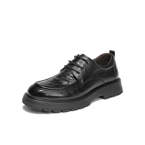 百丽厚底商务鞋男鞋2025新款冬季商场同款牛皮革休闲皮鞋8VU01DM5