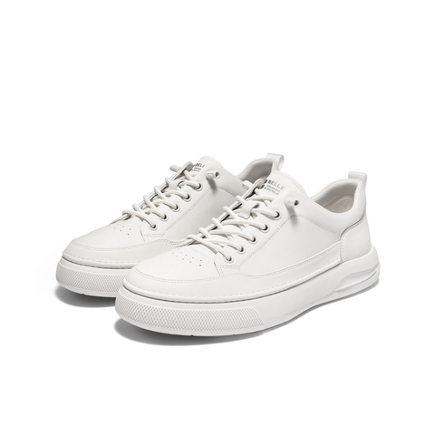 百丽时尚百搭休闲鞋男2025新款冬商场同款牛皮革套脚板鞋D3MA6DM5