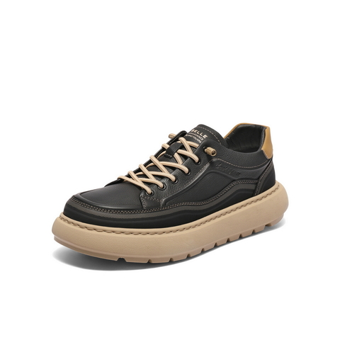 百丽厚底增高休闲鞋男2025新款秋季商场同款套脚工装板鞋8XE01CM5