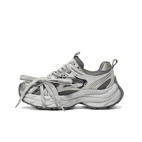 百丽潮酷拼接面老爹鞋女2025秋新商场同款厚底增高休闲鞋E7G1DCM5