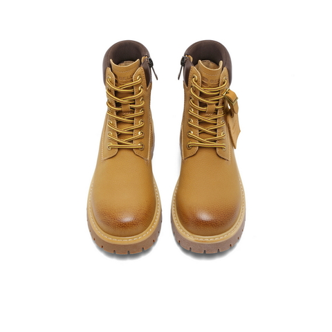 百丽时尚舒适工装靴女2025冬新商场同款复古休闲短靴B9S1DDD5