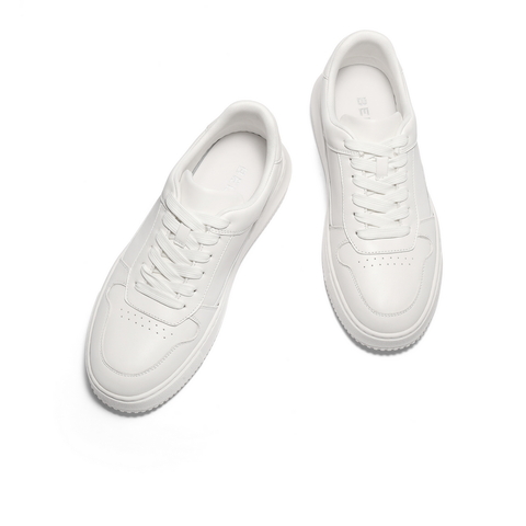 百丽时尚百搭小白鞋男2025新款秋季厚底增高简约休闲板鞋A2029CM5