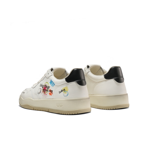 百丽SMILEY联名涂鸦小白鞋男2025新款厚底休闲板鞋8WZ01CM5