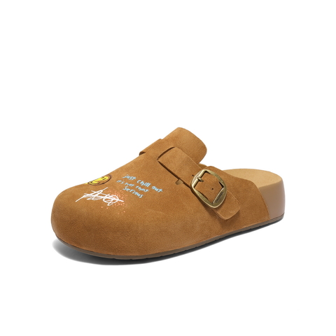 百丽SMILEY联名涂鸦勃肯鞋男2025新款秋季厚底拖鞋A2241CT5