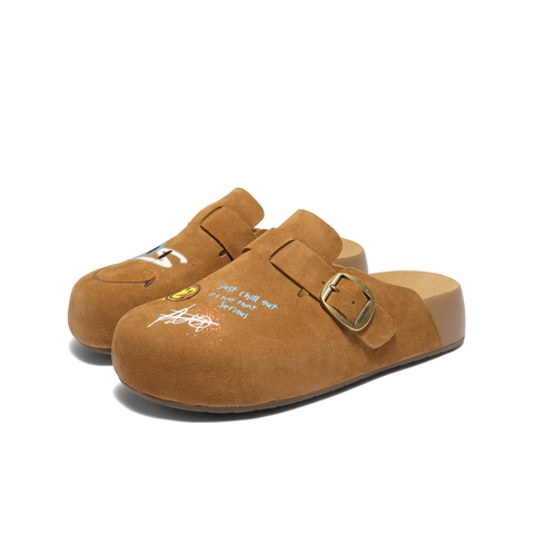 百丽SMILEY联名涂鸦勃肯鞋男2025新款秋季厚底拖鞋A2241CT5