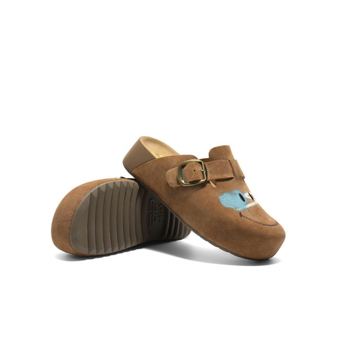 百丽SMILEY联名涂鸦勃肯鞋男2025新款秋季厚底拖鞋A2241CT5