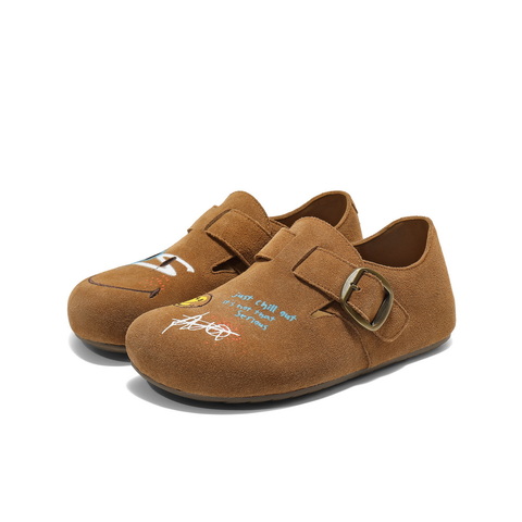 百丽SMILEY联名涂鸦勃肯鞋女2025秋新内增高全包单鞋B2865CM5