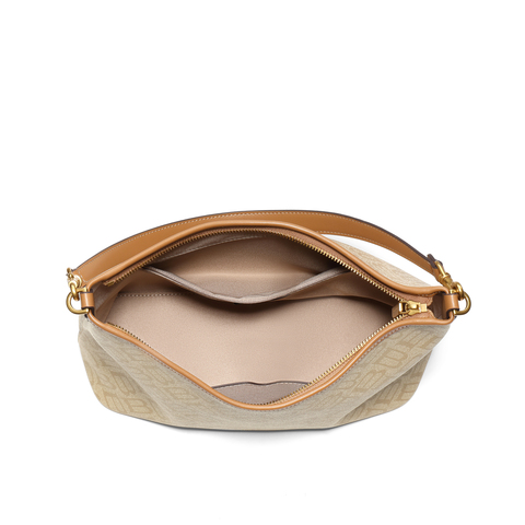 百丽包包女25秋新商场同款复古半月hobo单肩斜挎托特包X7388CX5