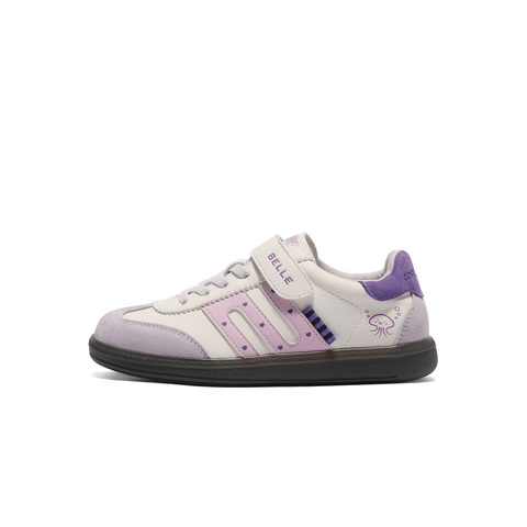 百丽撞色德训鞋女童2025秋新商场同款薄底魔术贴板鞋13590C85