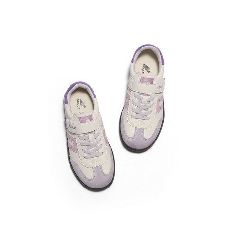 百丽撞色德训鞋女童2025秋新商场同款薄底魔术贴板鞋13590C85