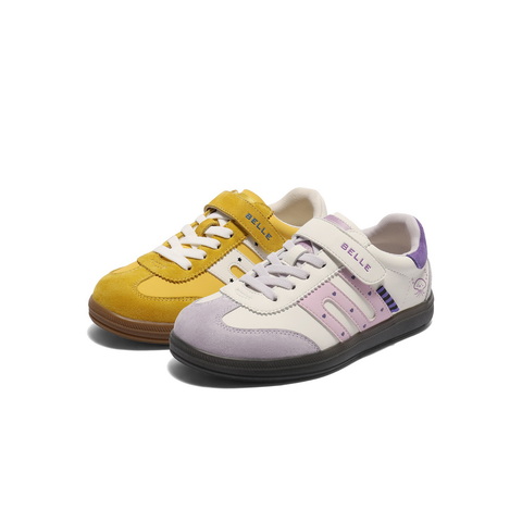 百丽撞色德训鞋女童2025秋新商场同款薄底魔术贴板鞋13590C85