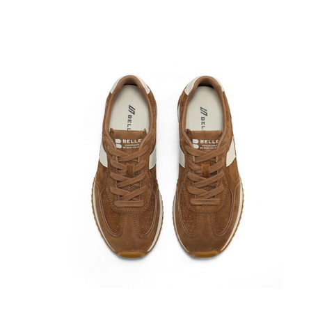 百丽撞色舒适阿甘鞋女2025秋新商场同款薄底复古休闲鞋E4N1DCM5