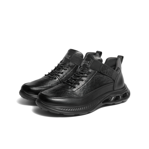 百丽高帮休闲运动鞋男2025新款冬季商场同款厚底增高低靴D1E16DM5