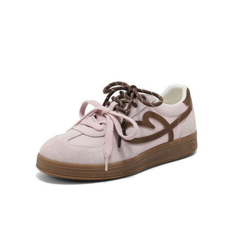 百丽时尚撞色爱心德训鞋女2025秋新内增高运动休闲鞋B2873CM5