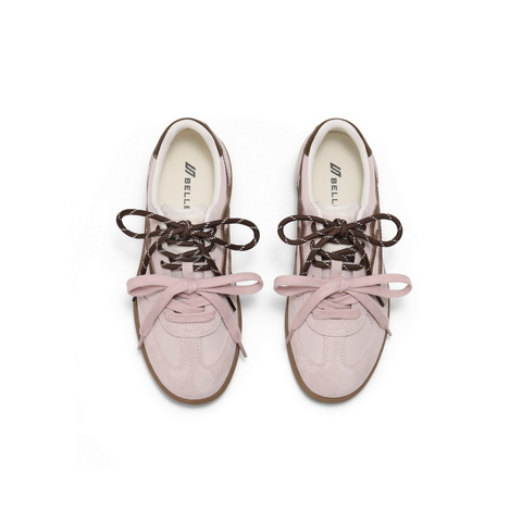 百丽时尚撞色爱心德训鞋女2025秋新内增高运动休闲鞋B2873CM5