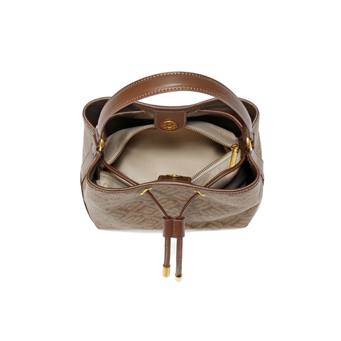 百丽包包女2025秋新复古休闲单肩斜挎手提菜篮子水桶包X2052DX5