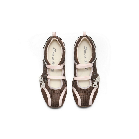 百丽时尚芭蕾风玛丽珍鞋女2025秋新商场同款魔术贴休闲鞋E7A1DCQ5