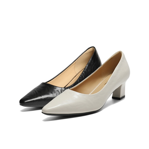 百丽质感抓皱高跟单鞋女2025秋新气质尖头通勤浅口单鞋B2784CQ5