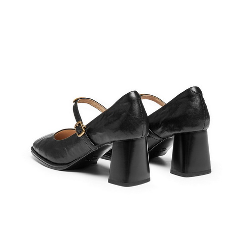 百丽复古时装玛丽珍鞋女2025秋新真皮粗跟增高单鞋B2806CQ5