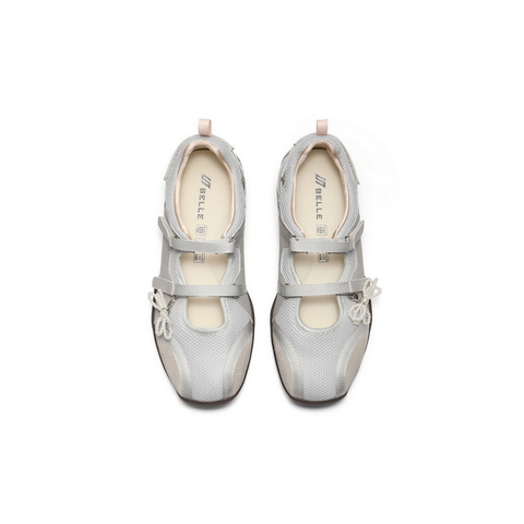 百丽时尚芭蕾风玛丽珍鞋女2025秋新商场同款魔术贴休闲鞋E7A1DCQ5