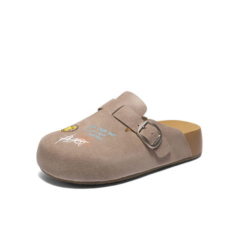 百丽SMILEY联名涂鸦勃肯鞋男2025新款秋季厚底拖鞋A2241CT5