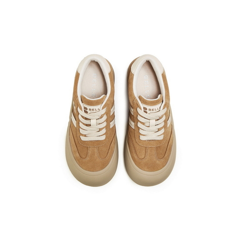 百丽撞色厚底休闲鞋女2025冬新商场同款保暖休闲板鞋E6X1DDM5