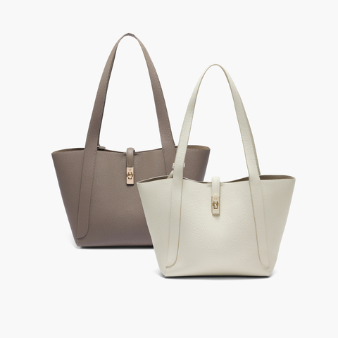 百丽包女25秋新商场同款质感通勤牛皮革大容量单肩托特包BL863DX5